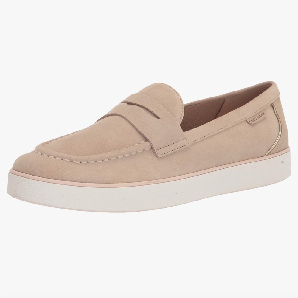 Cole Haan beige suede penny loafer